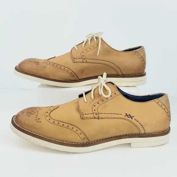 Mexx Tan Leather Women's Wingtip Brogue Shoes - Picture 11 of 13